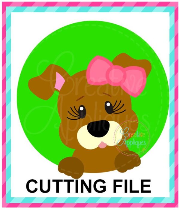 Dog Girl Circle Cutting File SVG DXF EPS