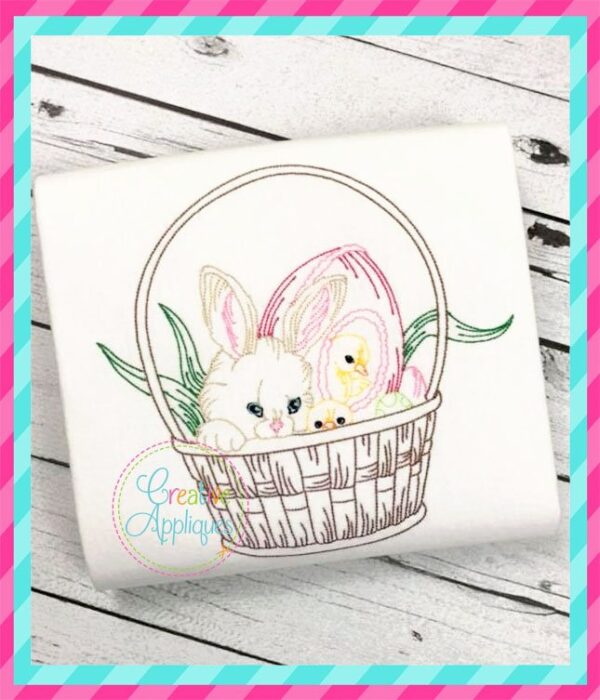 Rabbit in Basket Color work