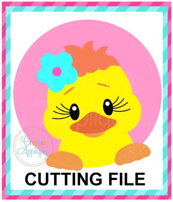 Duck Girl Circle Cutting File SVG DXF EPS