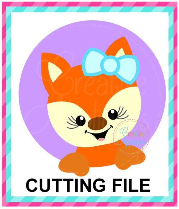 Fox Girl Circle Cutting File SVG DXF EPS