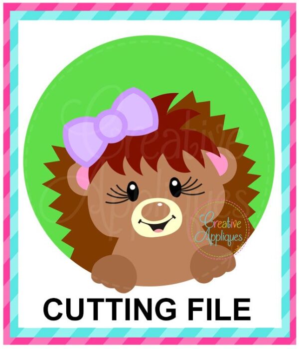 Hedgehog Girl Circle Cutting File SVG DXF EPS