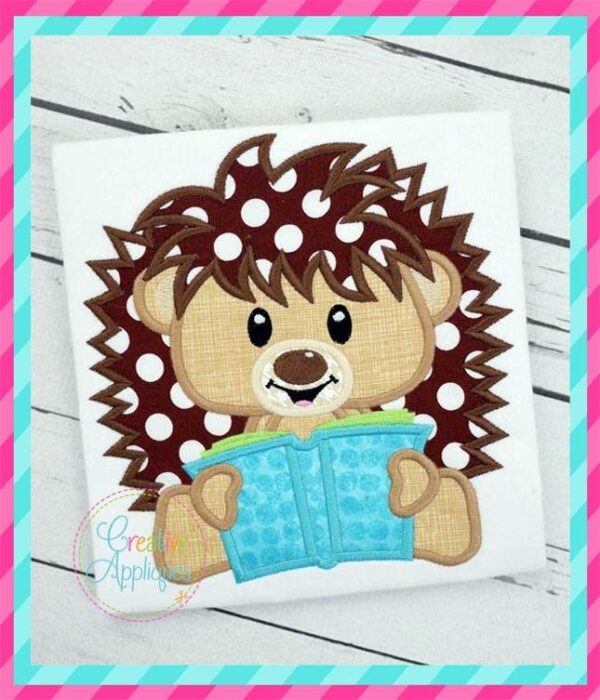 Reading Hedgehog Applique