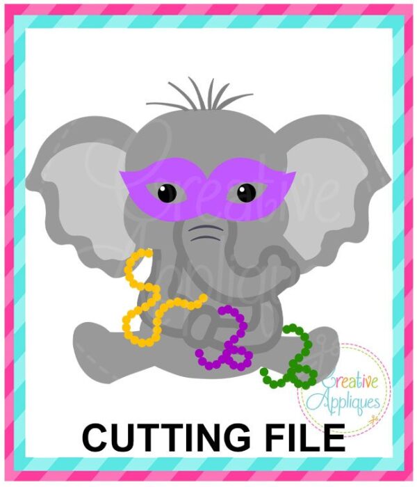 Mardi Gras Elephant Cutting File SVG DXF EPS