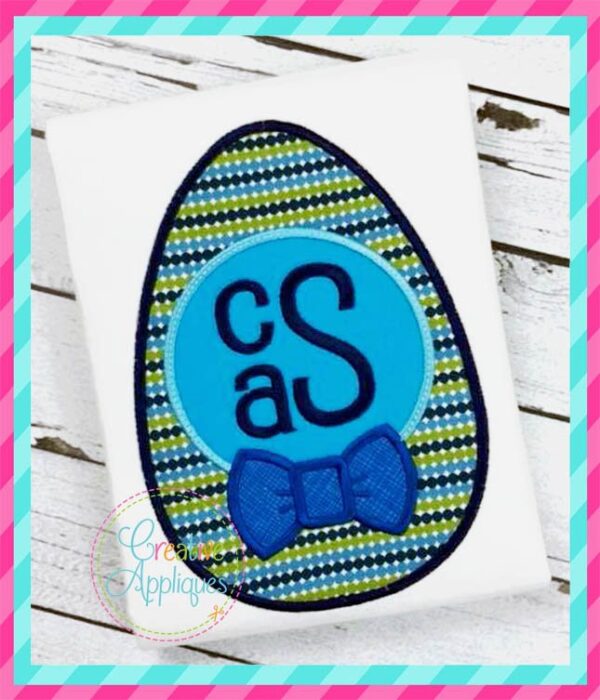 Egg Monogram Bow Tie Applique