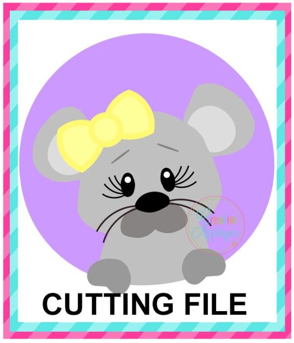 Mouse Girl Circle Cutting File SVG DXF EPS