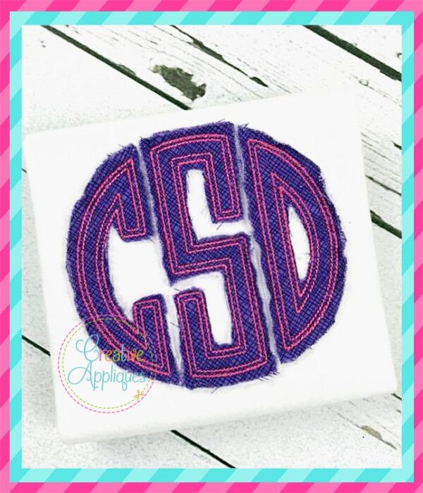 Natural Circle Bean Stitch Applique Alphabet - Image 3