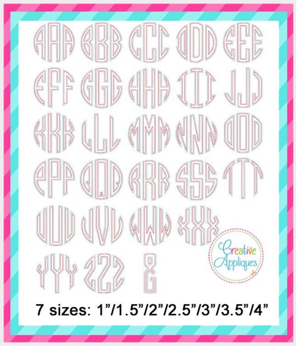 Natural Circle Bean Stitch Applique Alphabet - Image 4