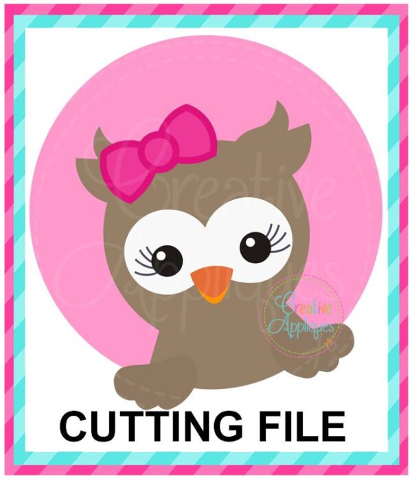 Owl Girl Circle Cutting File SVG DXF EPS