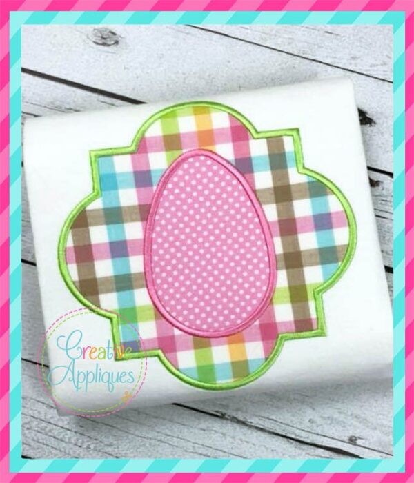 Quatrefoil Egg Frame Applique