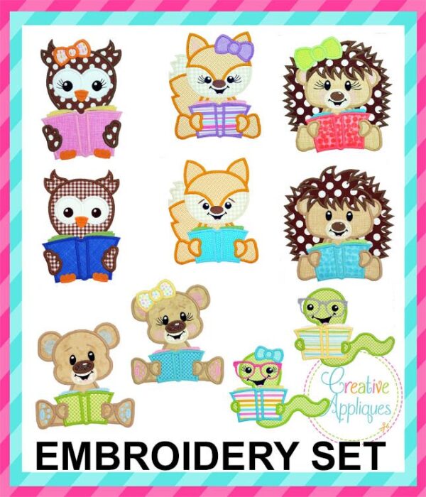 STORE PURCHASE - CAEDS04 Reading Buddies Animal Applique Set