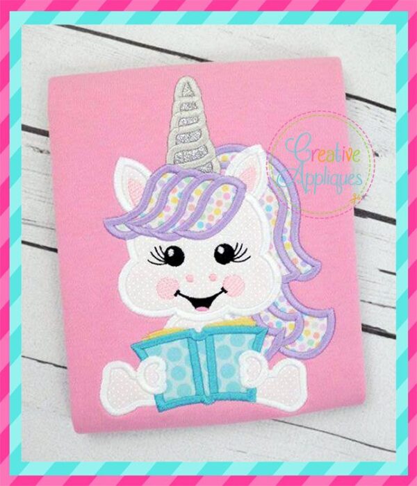 Reading Unicorn Applique