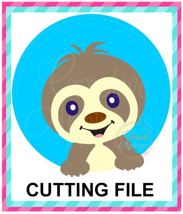 Sloth Circle Cutting File SVG DXF EPS