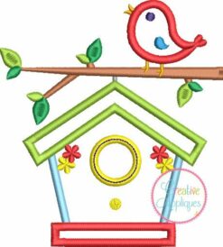 birdhouse embroidery applique design