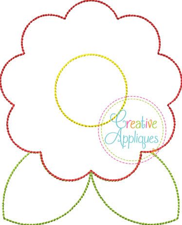 Download Raggy Flower Applique 1 Creative Appliques
