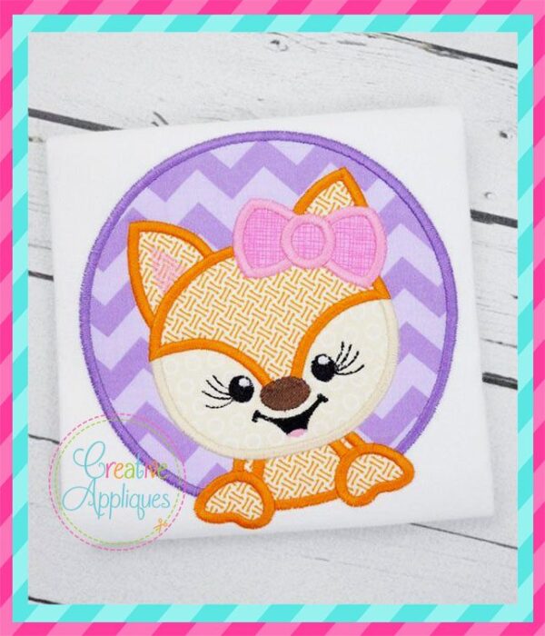 Fox Girl Circle Applique