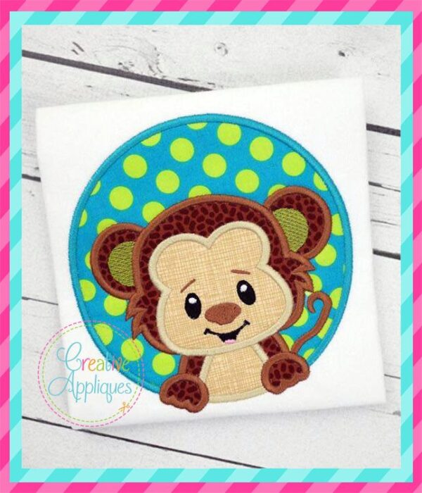 Monkey Circle Applique