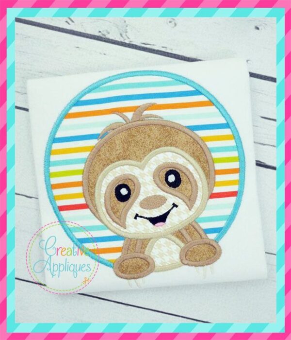 Sloth Circle Applique