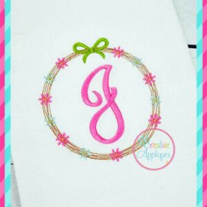 spring wreath monogram alphabet embroidery alphabet font