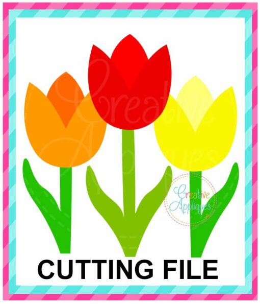 Three Tulip Trio SVG cut file