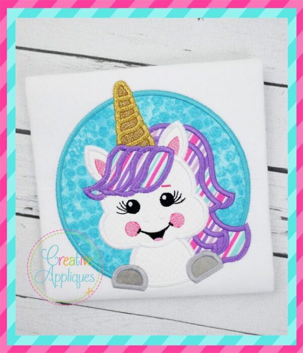 Unicorn Circle Applique