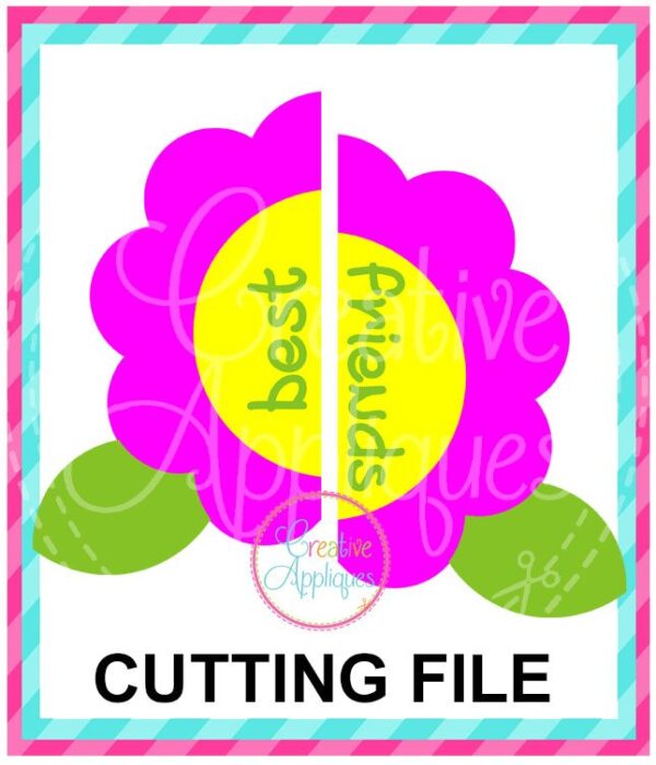 BFF Best Friends Flower Cutting File SVG DXF EPS