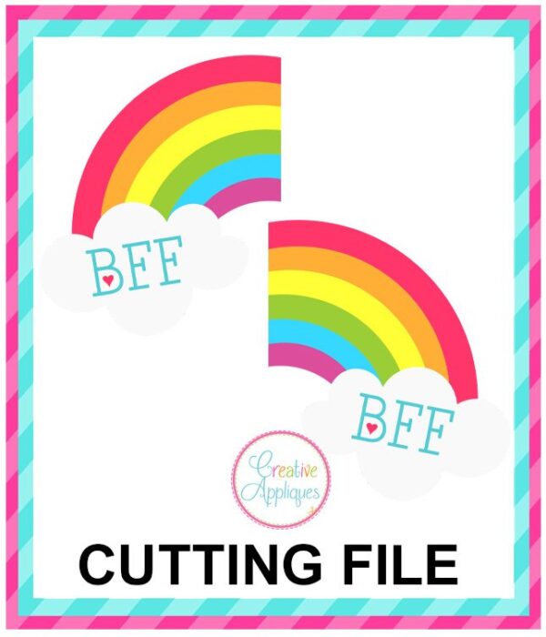 BFF Best Friends Rainbow Cutting File SVG DXF EPS