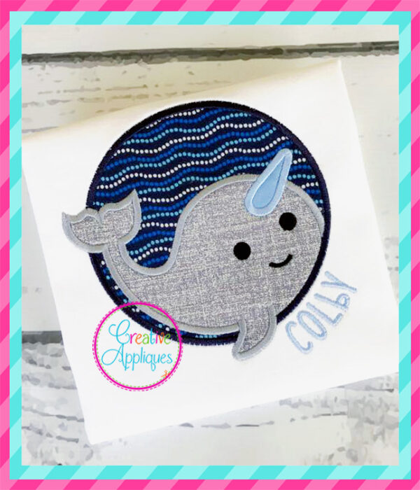 Narwhal Circle Applique - Image 2