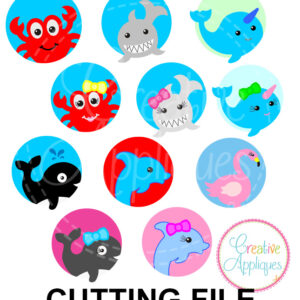 circle-whale-shark-crab-dolphin-narwhal-flamingo-svg-cutting-file-silhouette-cricut-creative-appliques