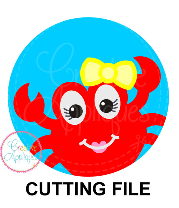 Girl Crab Circle Cutting File SVG DXF EPS