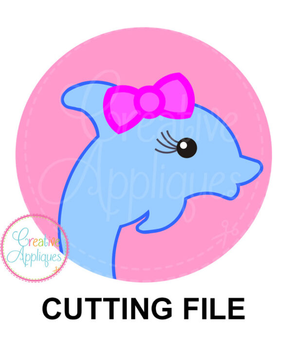 Girl Dolphin Circle Cutting File SVG DXF EPS