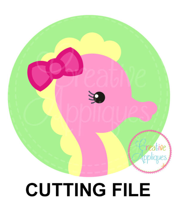 Girl Seahorse Circle Cutting File SVG DXF EPS