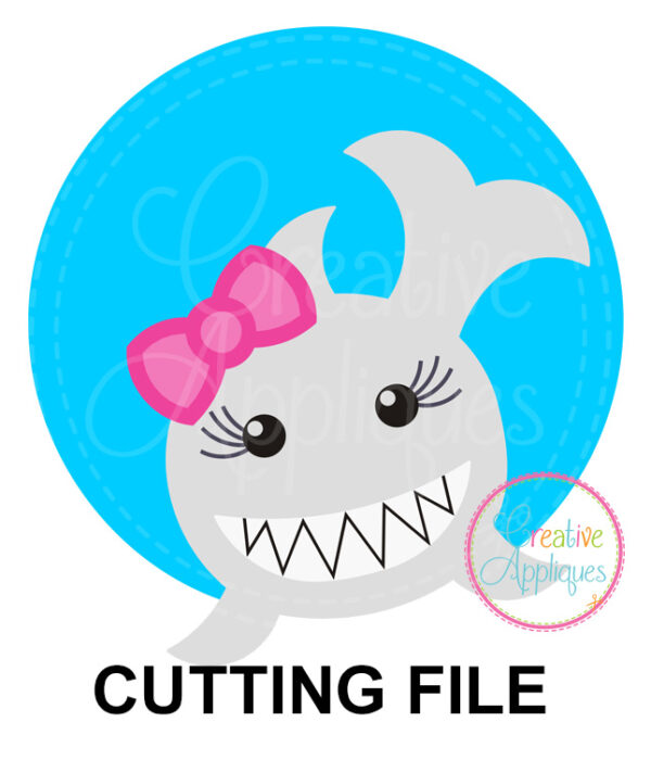 Girl Shark Circle Cutting File SVG DXF EPS