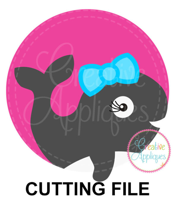 Girl Whale Circle Cutting File SVG DXF EPS