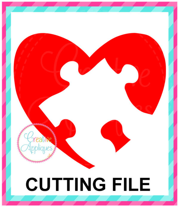 Puzzle Piece Heart Cutting File SVG DXF EPS