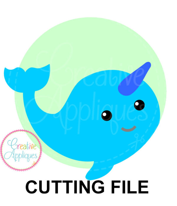 Narwhal Circle Cutting File SVG DXF EPS