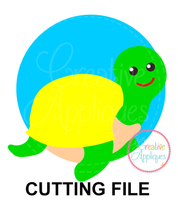 Sea Turtle Circle Cutting File SVG DXF EPS