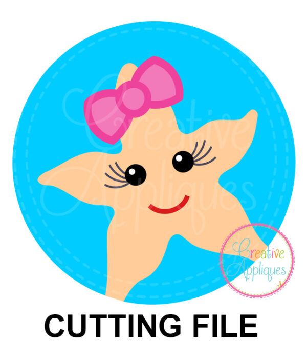 Girl Starfish Circle Cutting File SVG DXF EPS