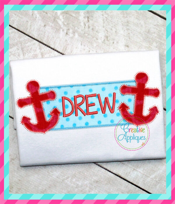 Zigzag Stitch Anchor Frame Applique