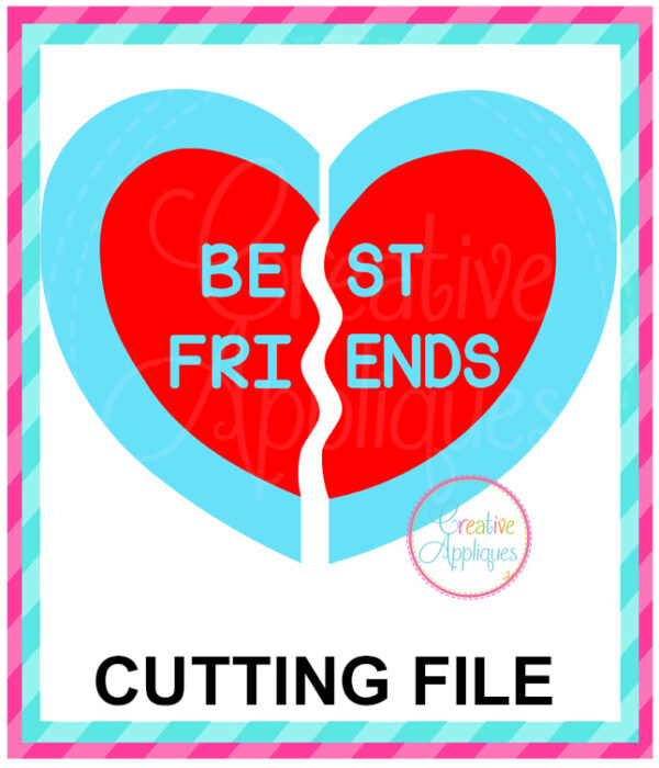 Best Friends Split Heart Cutting File SVG DXF EPS