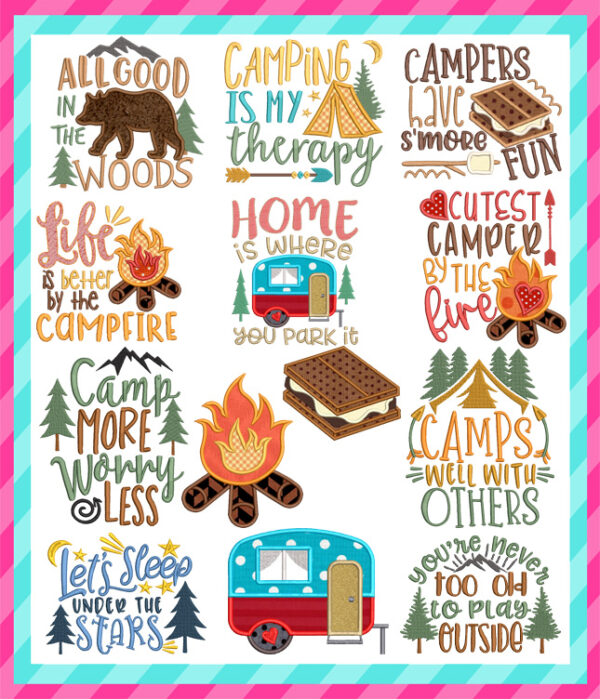 Camping Applique Set