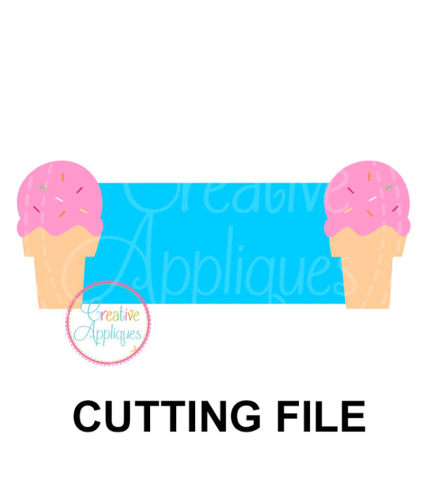 Ice Cream Cone Frame Cutting File SVG DXF EPS