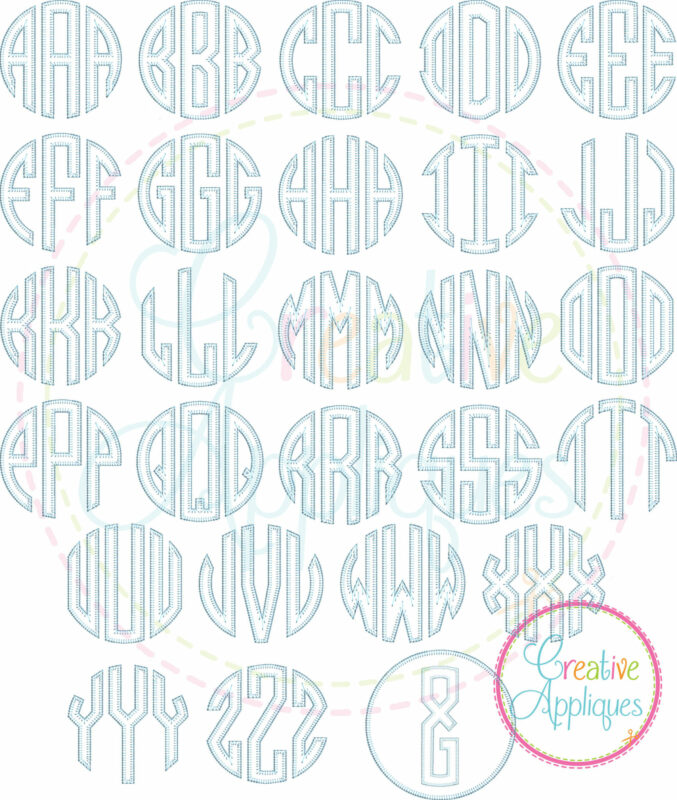 Natural Circle Blanket Stitch Applique Font 3