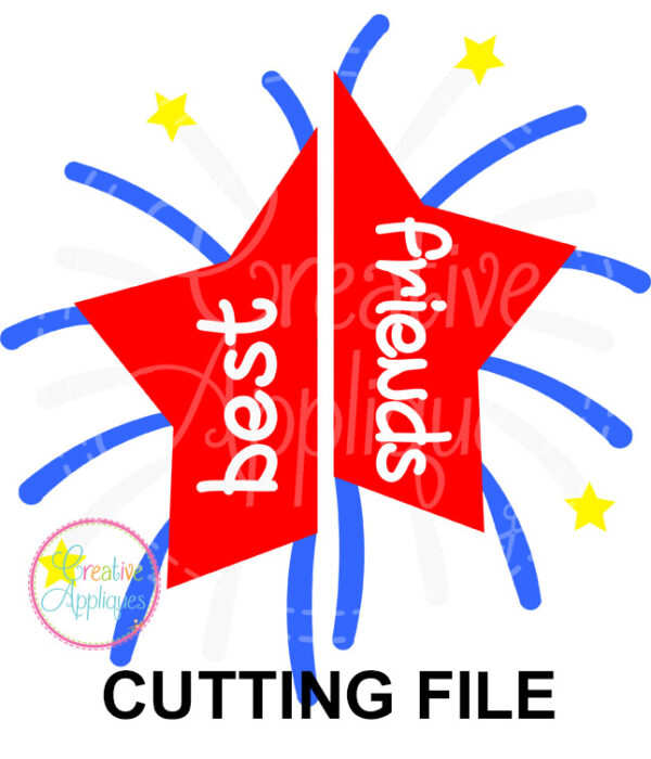 Best Friends Split Star Cutting File SVG DXF EPS