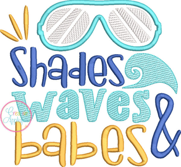 Shades Waves and Babes Embroidery - Image 2