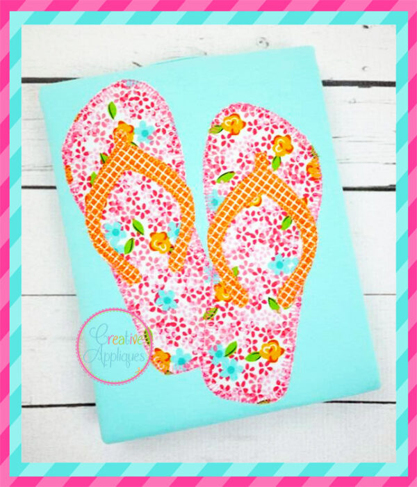 Blanket Stitch Flip Flops Applique