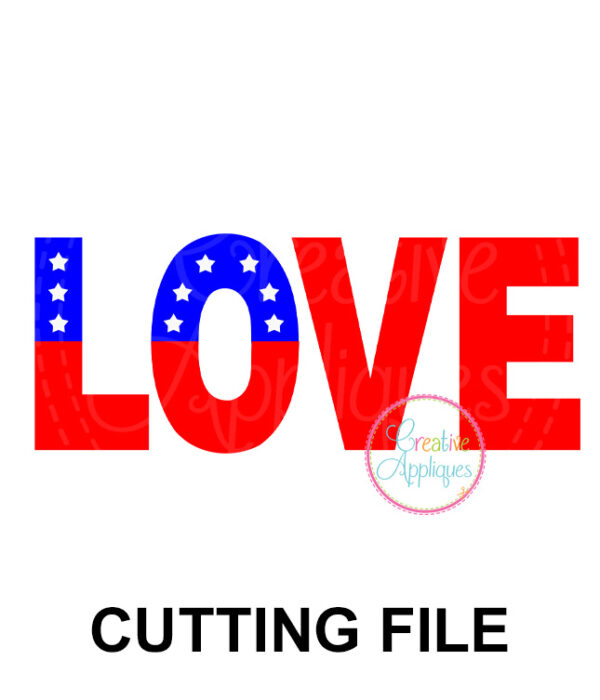 Love American Flag Cutting File SVG DXF EPS