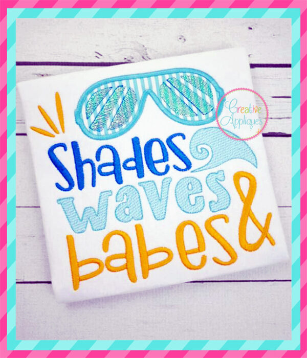 Shades Waves and Babes Embroidery