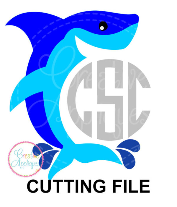 Shark Monogram Cutting File SVG DXF EPS