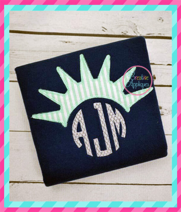 Zigzag Stitch Statue of Liberty Crown Applique