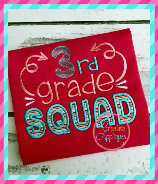 3rd Grade Squad Applique